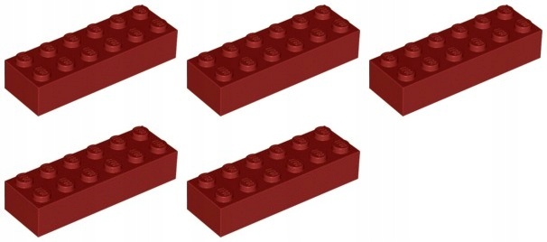 

Lego 2456 Klocek 2x6 czerwony ciemny (20g) 5 szt.