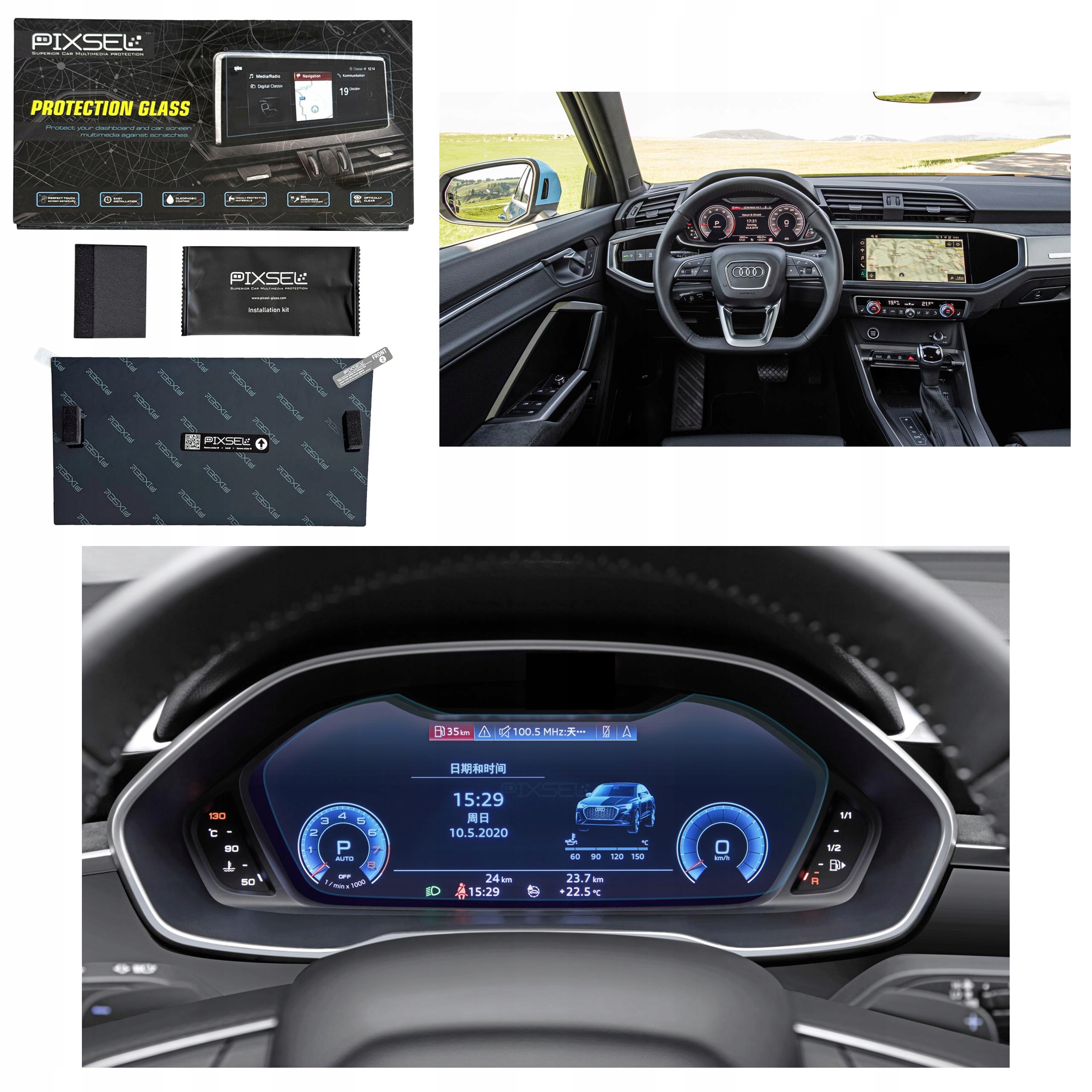 Antyodciskowe Matowe Szkło Ochronne Audi Q3/RSQ3-12“ 2019-2025