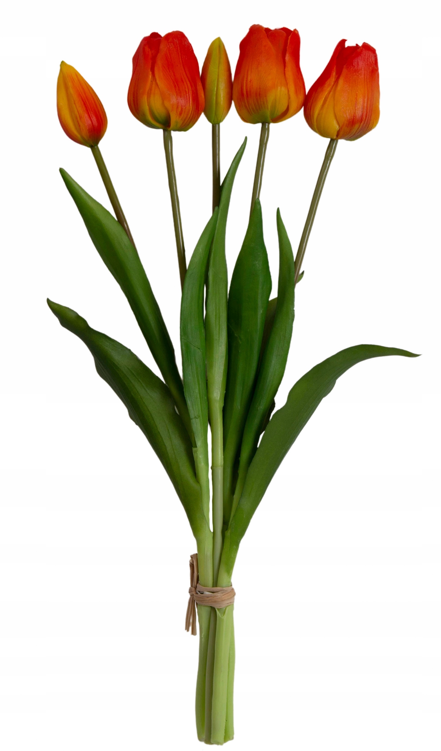 TULIPANY GUMOWE SYLIKONOWE BUKIET 5 X POMARAŃCZOWE