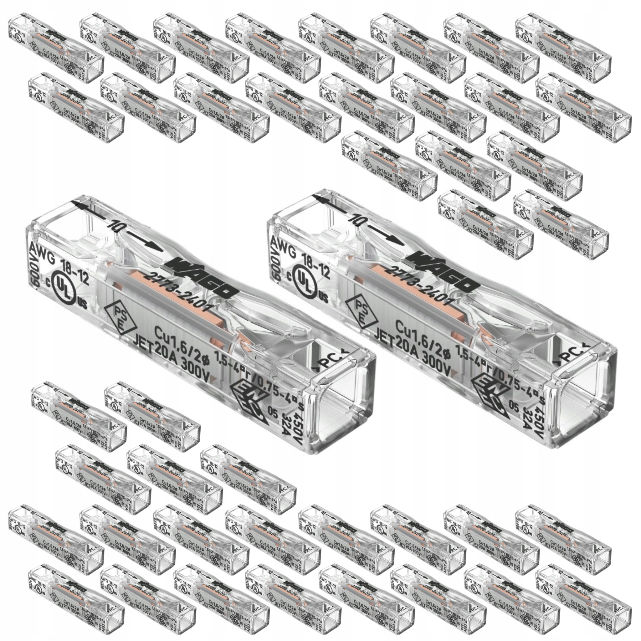 Wago Szybkozłączka Przelotowa 2773-2401, Złączka 0,75–4 mm² zestaw 50 szt.