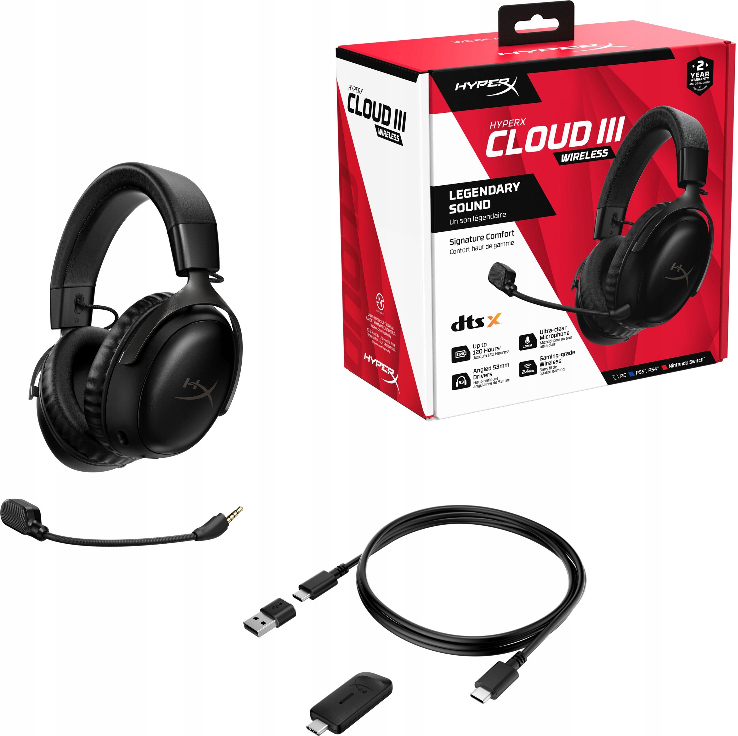 Słuchawki bezprzewodowe nauszne HyperX Cloud III