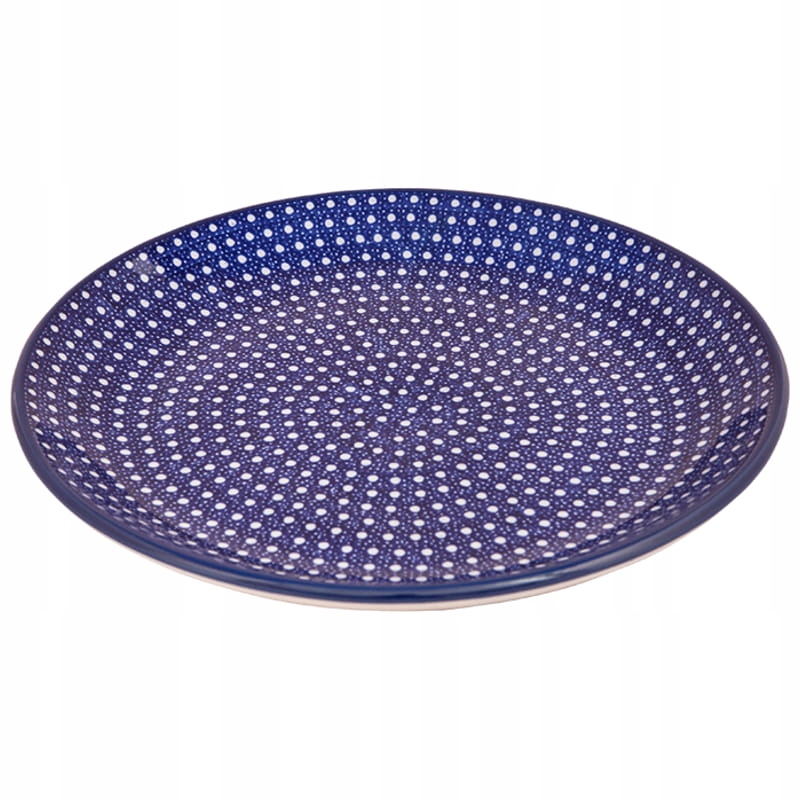 Obedový tanier 27 cm Keramika Umelecká Bolesławiec unikát U0158 Bodky
