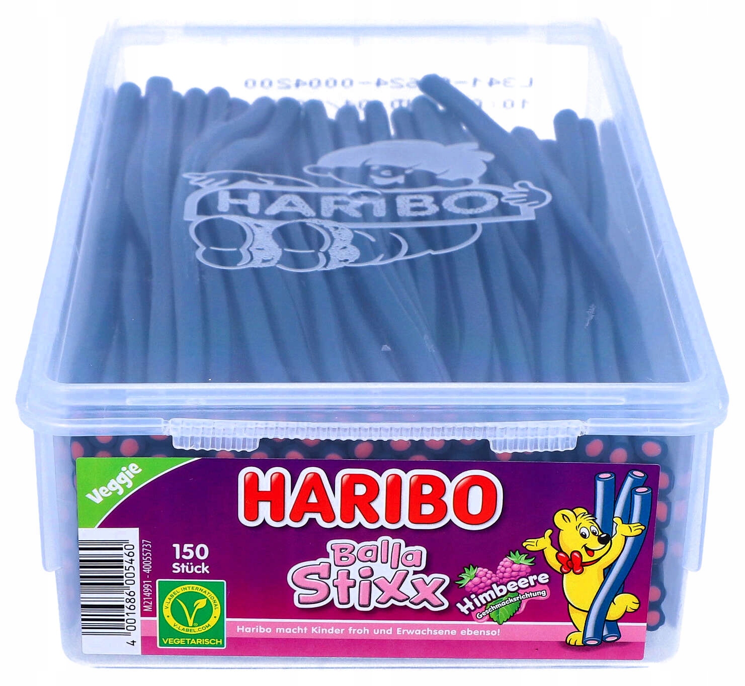 Haribo żelki Balla Stixx Kable 150 sztuk Owoce Leśne Malina Jeżyna 1125g DE