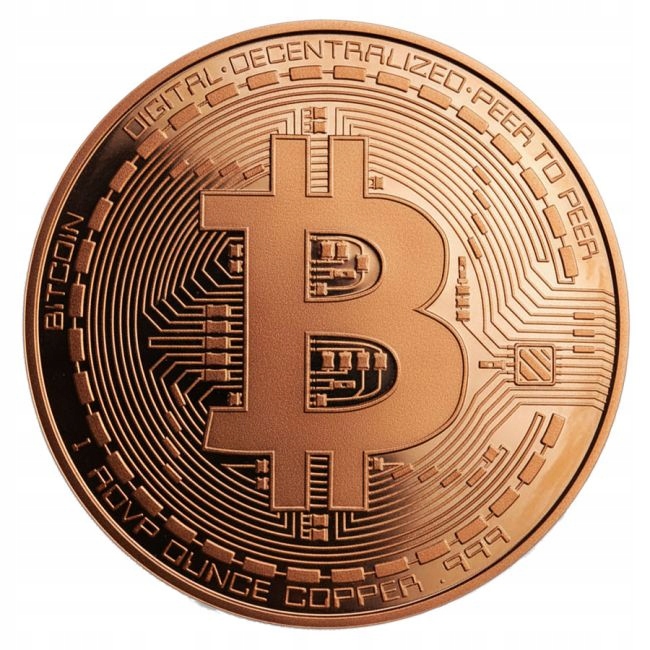 1 oz AVDP miedzi Bitcoin próba 999 w kapslu