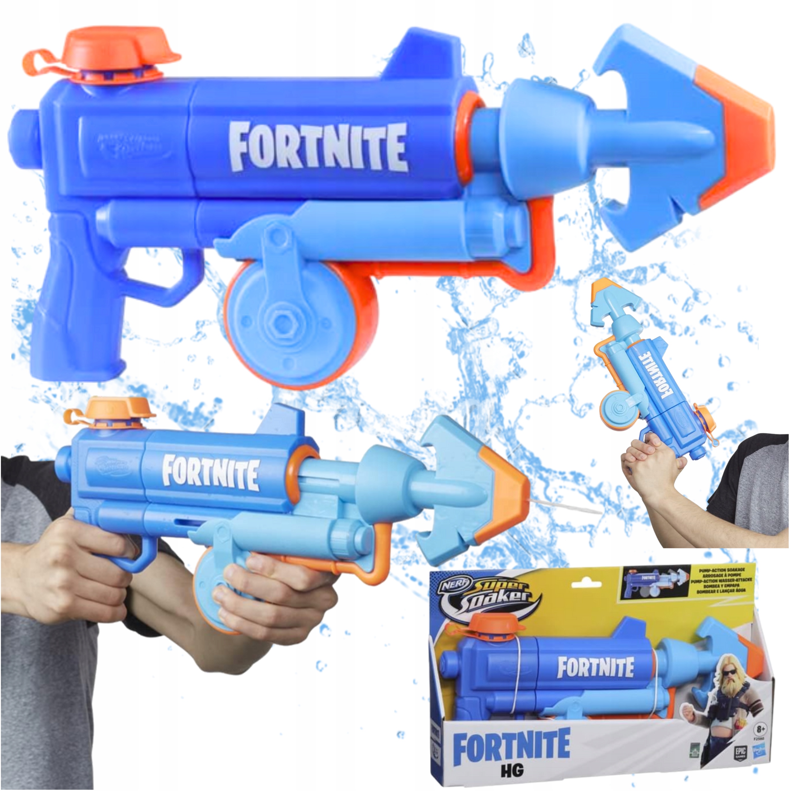 PISTOLET NA WODĘ FORTNITE NERF SUPER SOAKER KARABIN SIKAWKA WODNA ŚMINGUS
