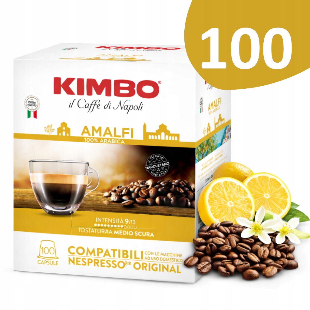 Levně Kapsle pro Nespresso Kimbo Amalfi 100 ks 100% Arabica Jemné Espresso