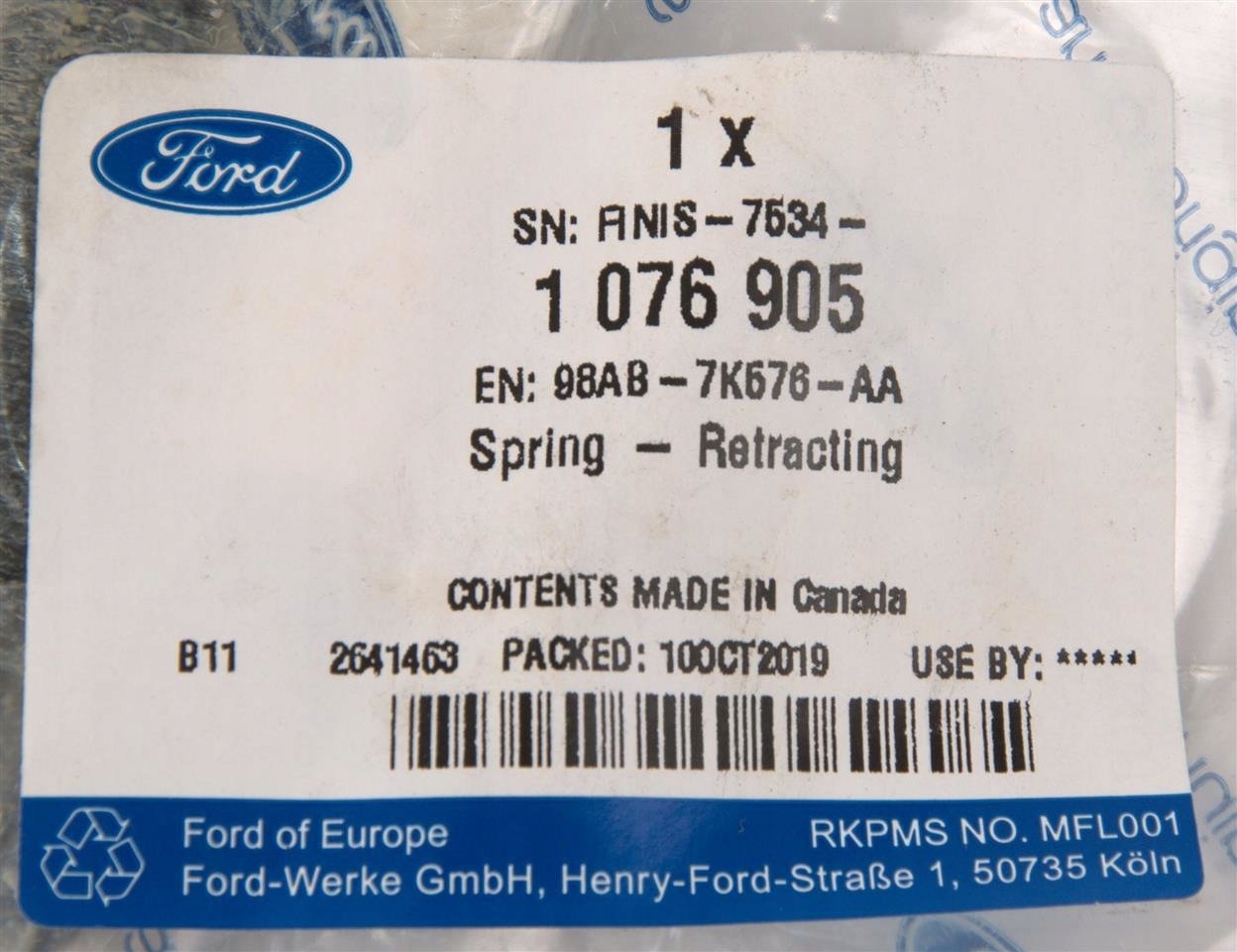 SPRĘŻYNA PEDAŁU SPRZĘGŁA FOCUS MK1 CONNECT 02-13 Producent części Ford OE