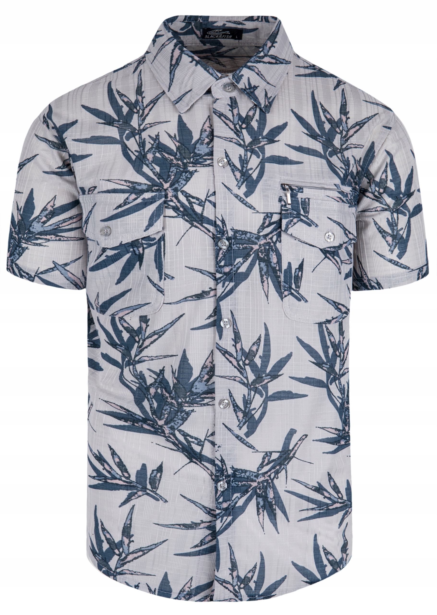 KOSZULA MĘSKA HAWAJSKA W PALMY KWIATY A2 KREMOWA LUŹNA XXL