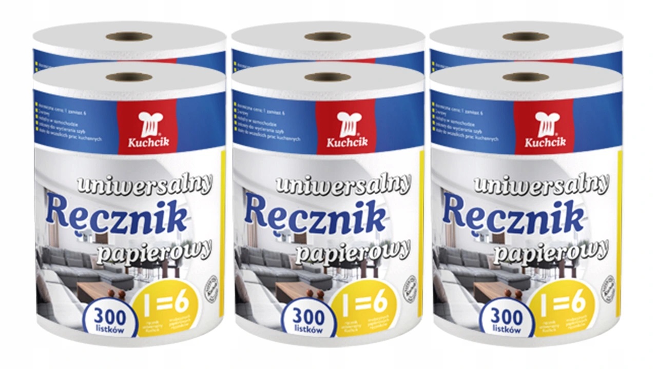 

Ręcznik papierowy uniwersalny Kuchcik 6x 300 list.