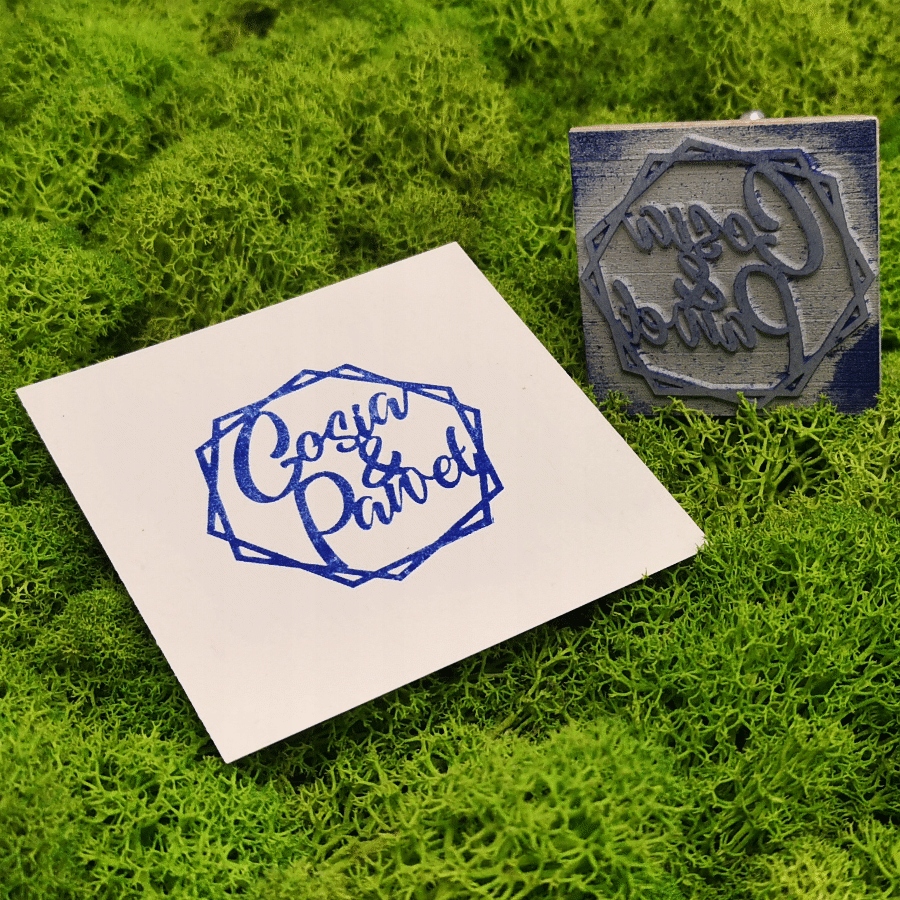 Heksagony - stempel, ślubna pieczątka, pieczęć