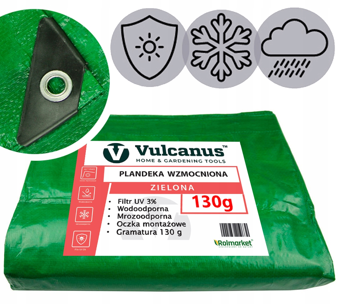 PLANDEKA GRUBA MROZOODPORNA OSŁONOWA płachta 6x4m mata zielona 4x6 m