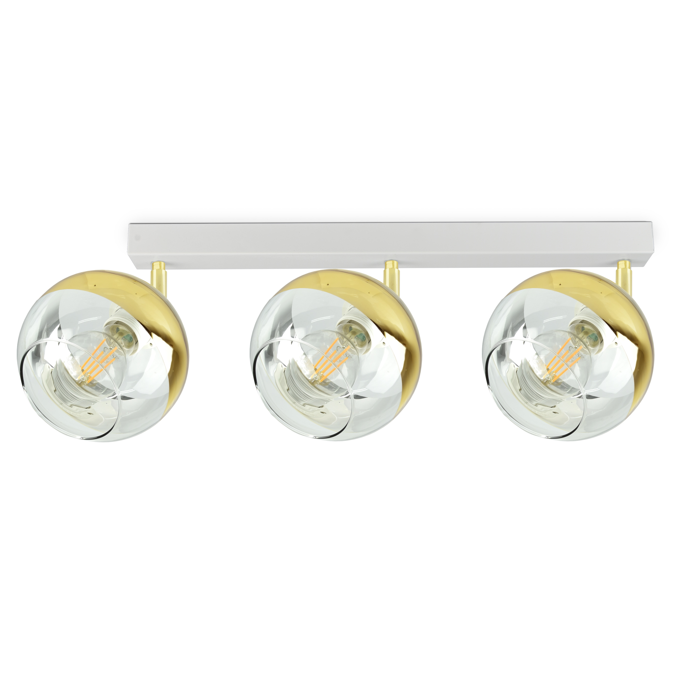 Stropní Svítidlo Bílý zlatý lustr Glass BG3 Led