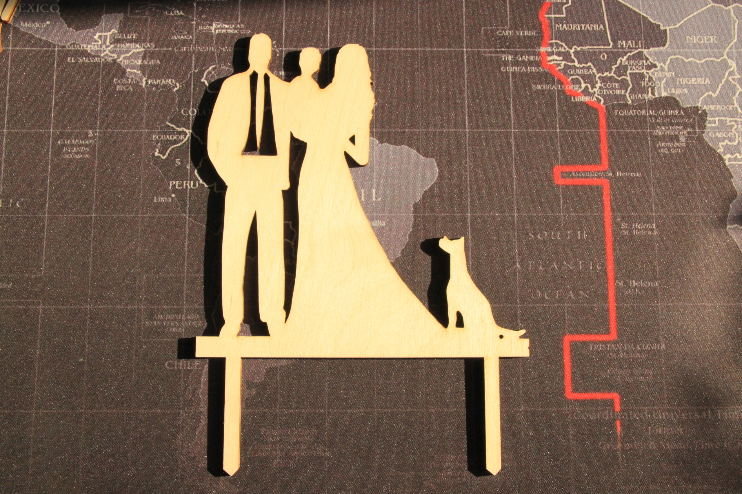 Topper Młoda Para rodzinny z niemowlakiem z psem Kolor dominujący beże i brązy