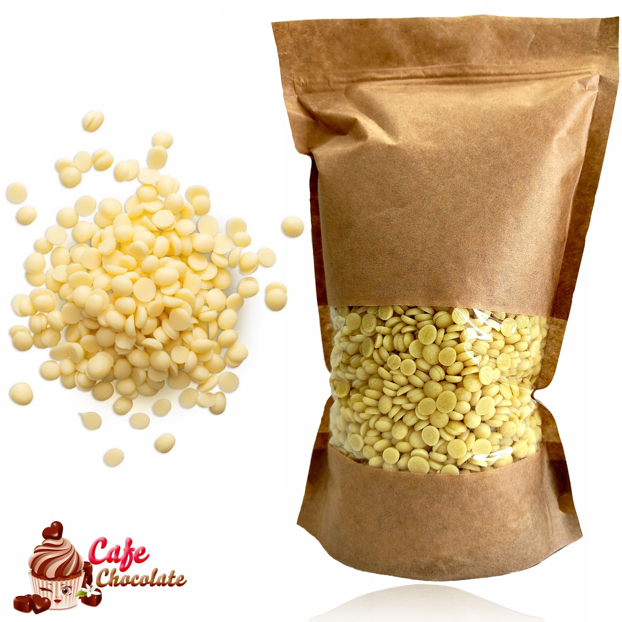 Masło kakaowe spożywcze w formie kaletek dropsów 1kg 1000g