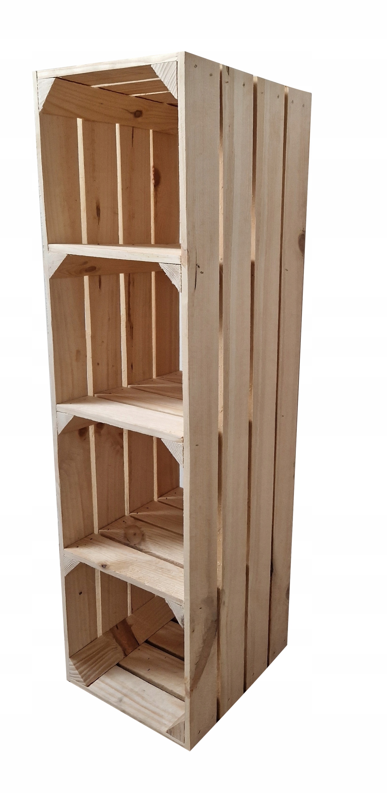 Dřevěný Regál Na Knihy, Expoziční Box Se 3 Policemi, 95 x 30 x 27 cm