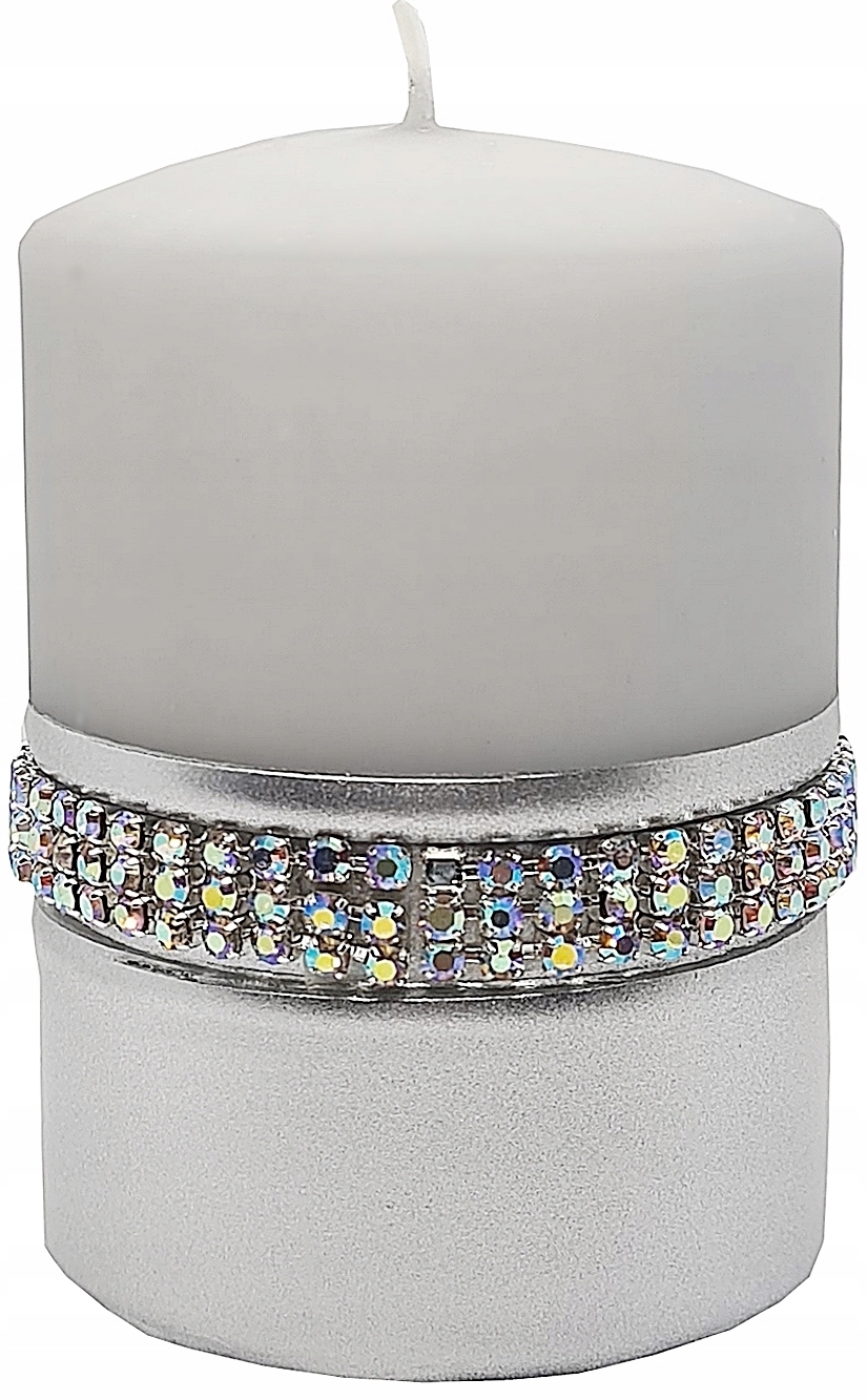 ŚWIECA ozdobna LAURA SREBRNA ARTMAN 10cm ŚWIECZKA