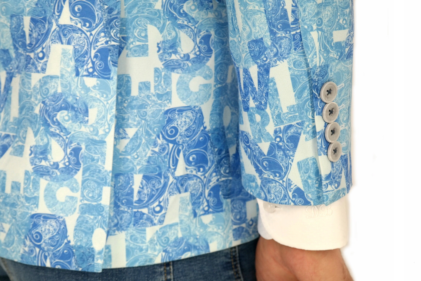 GIOVANNI PERA Marynarka męska D808 niebieska 64 Materiał dominujący poliamid