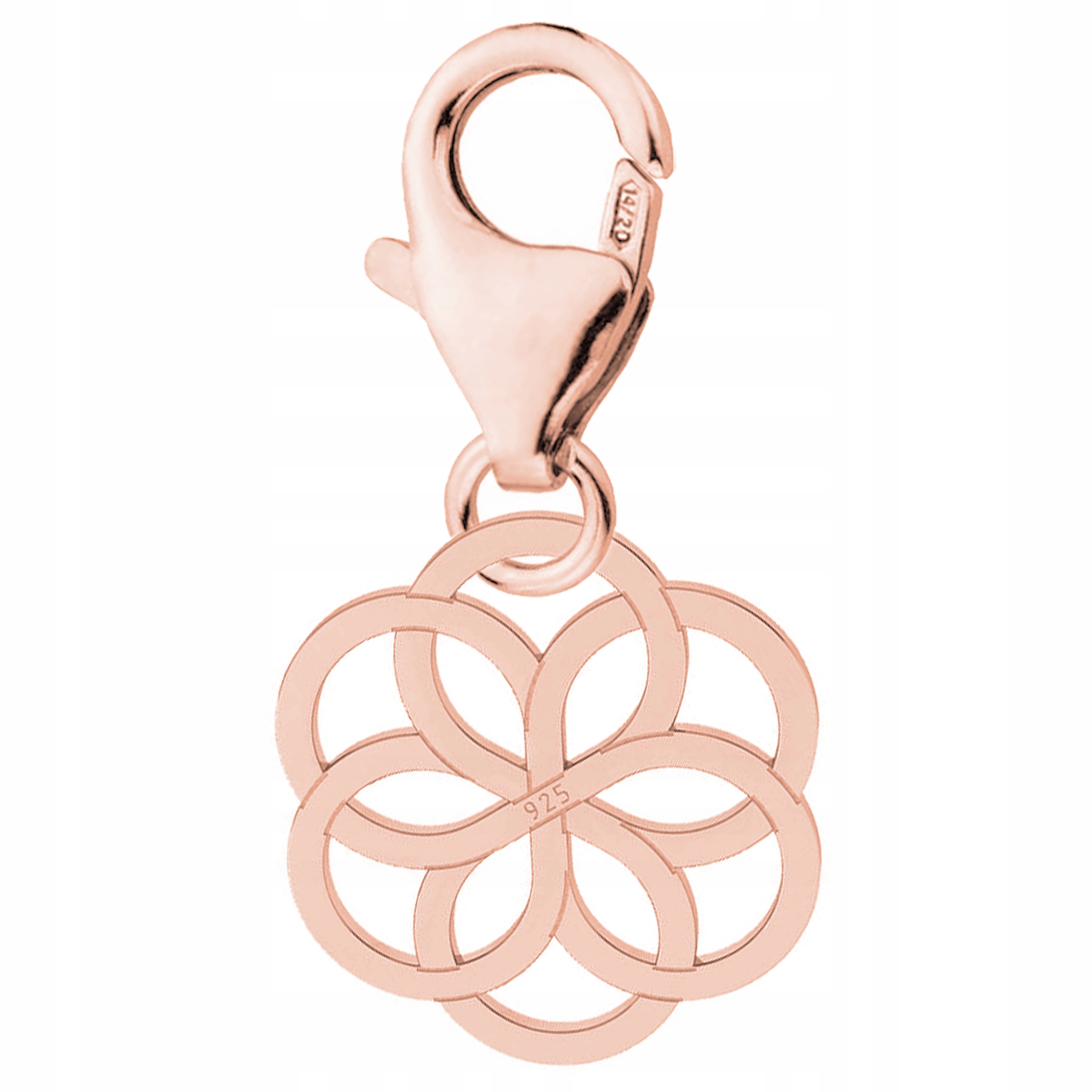 Pozlacený přívěsek Karabinek s rozetou Ažurový vzor Rozetka Stříbro 925