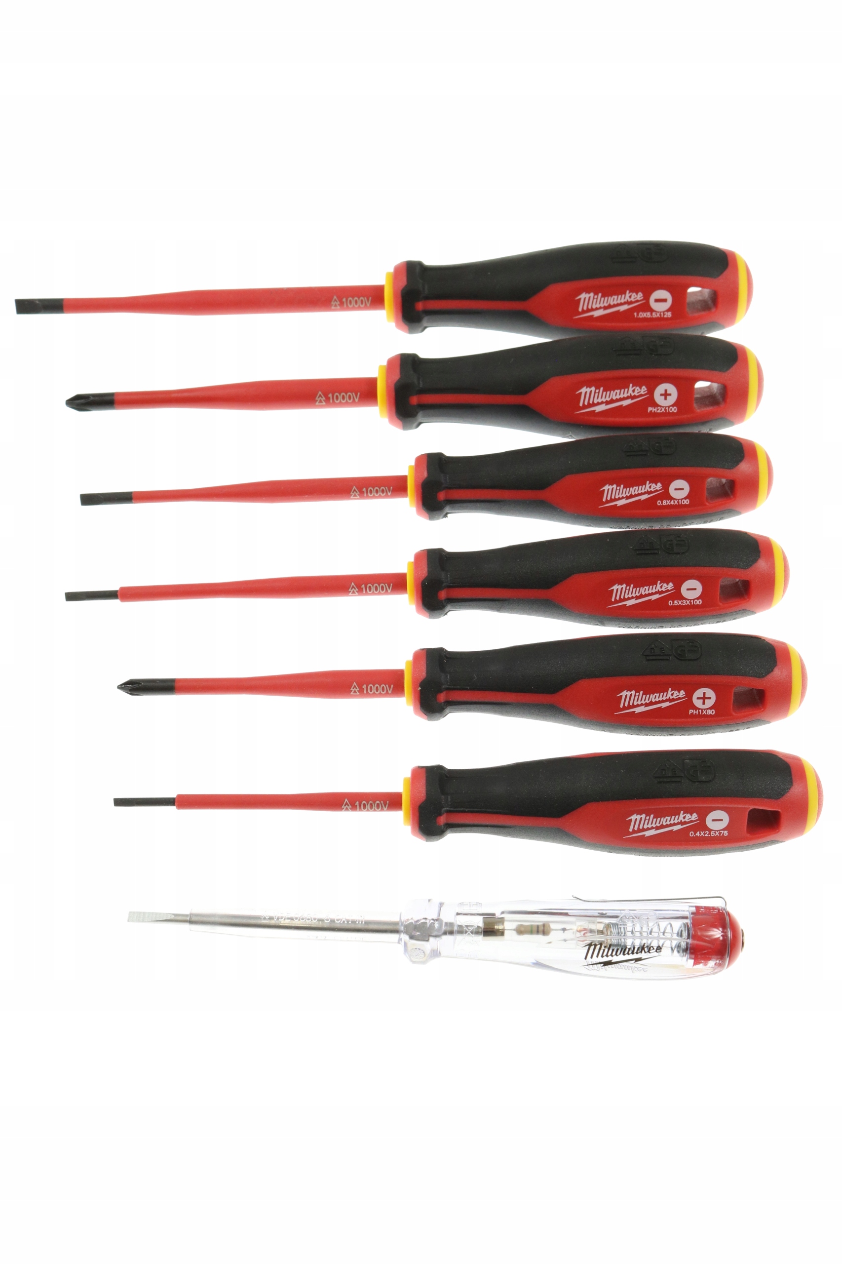 Zestaw Wkrętaków Izolowanych Vde Do 10KV 7SZT. Próbnik Napięcia Milwaukee