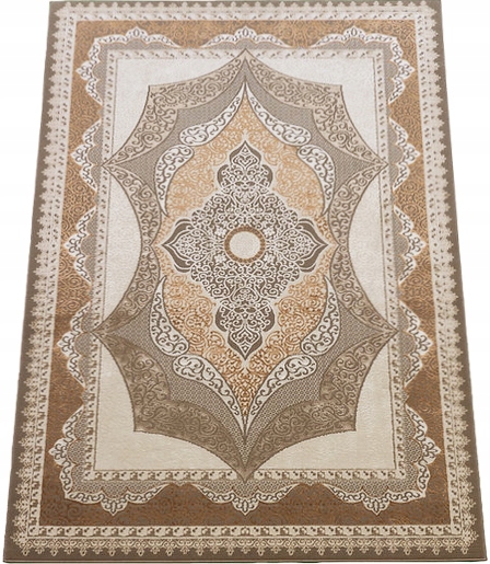 Koberec 140x190 Klasický Do Obývačky Béžový S Dvoma Úrovňami