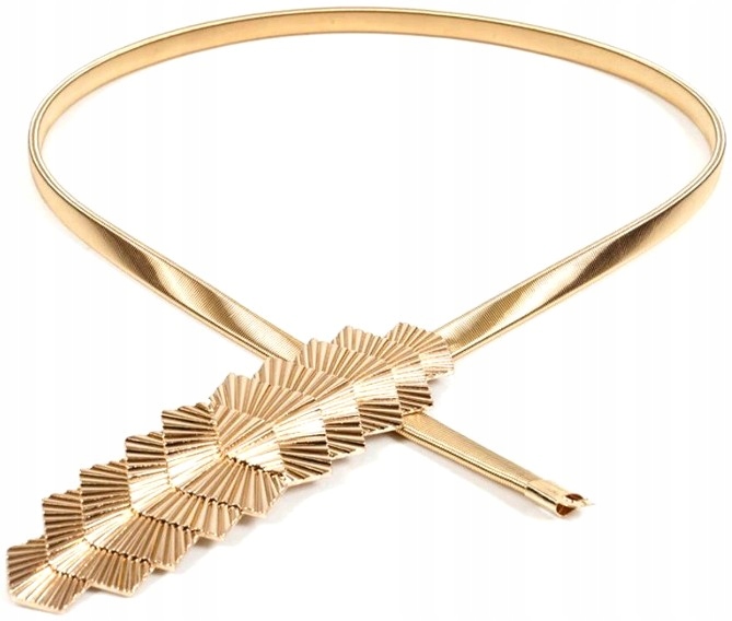 

Pasek Metalowy Snake sprężynka złoty pancerka Boho