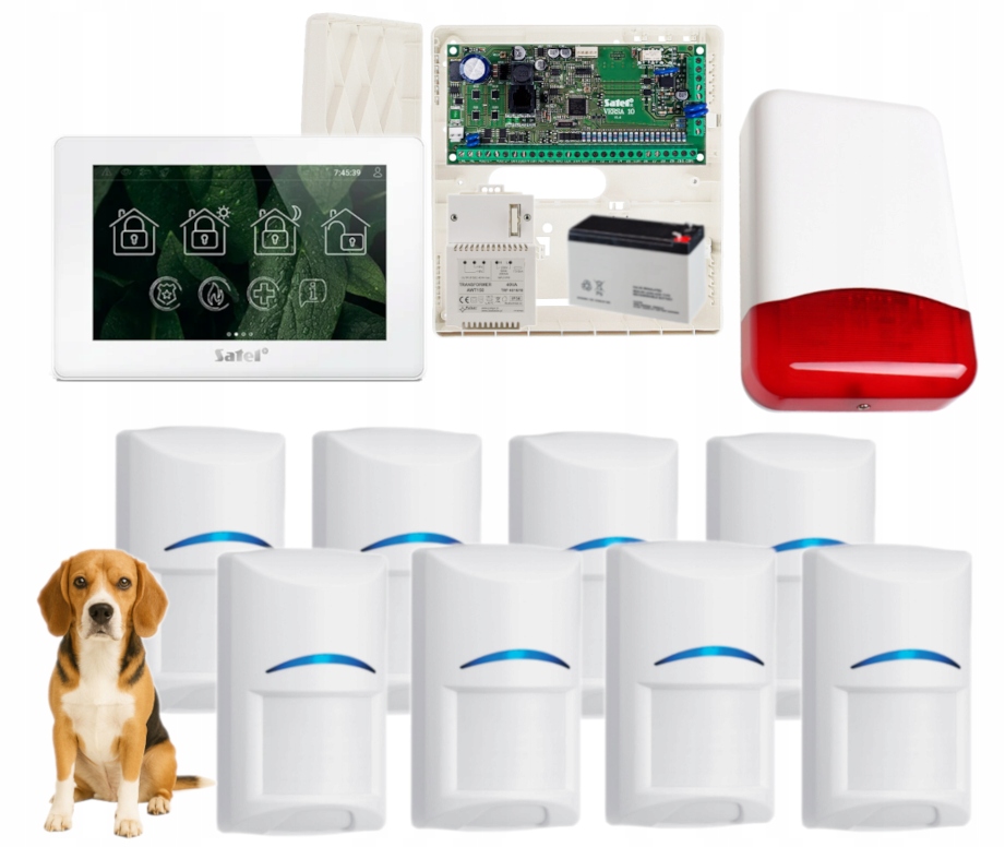 System Alarmowy Satel Versa 10 8 Czujek Bosch Pet Panel Dotyk Syrena Zestaw