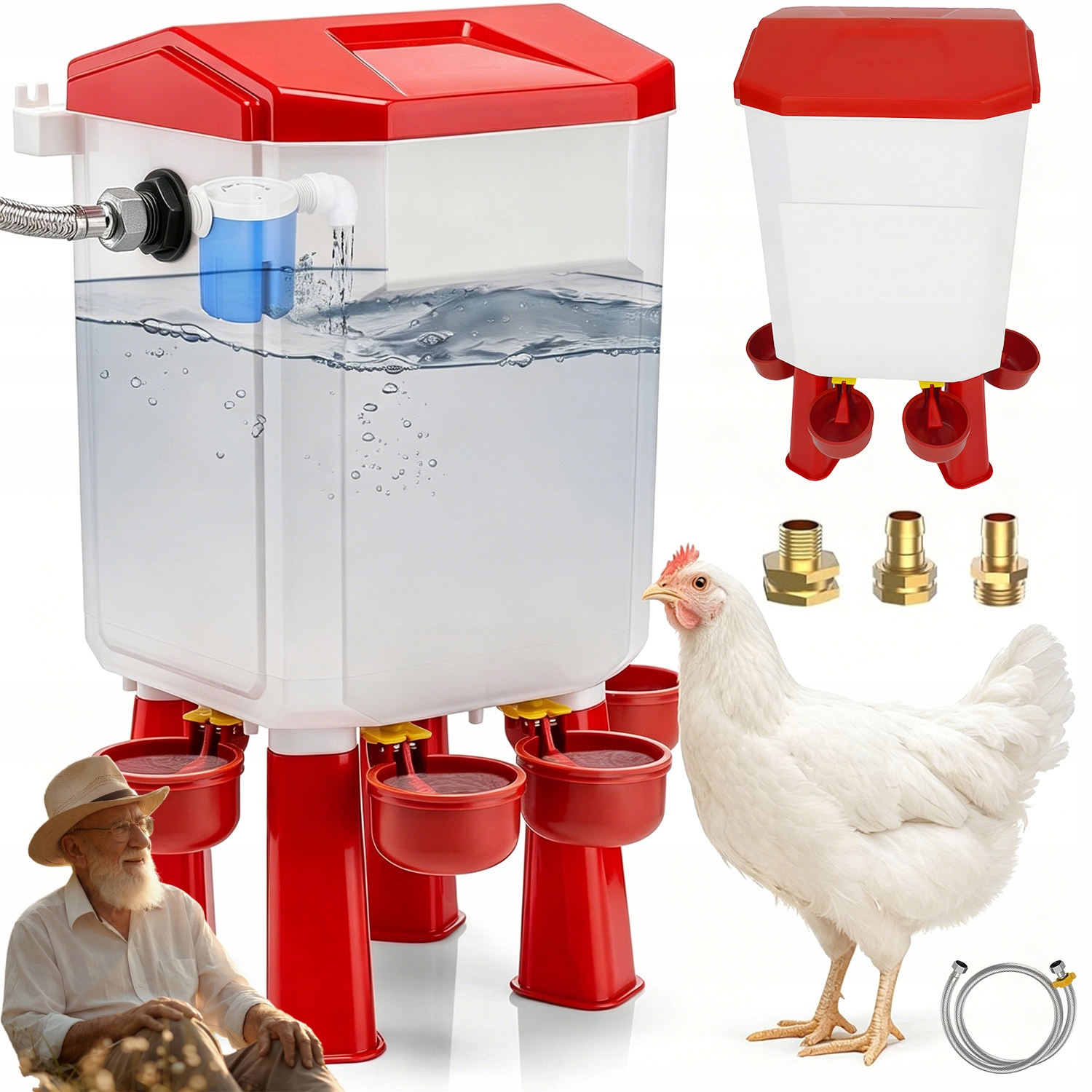11L Automatický Dávkovač Vody, Trvanlivé Krmítko Pro Drůbež, Slepice, Husy