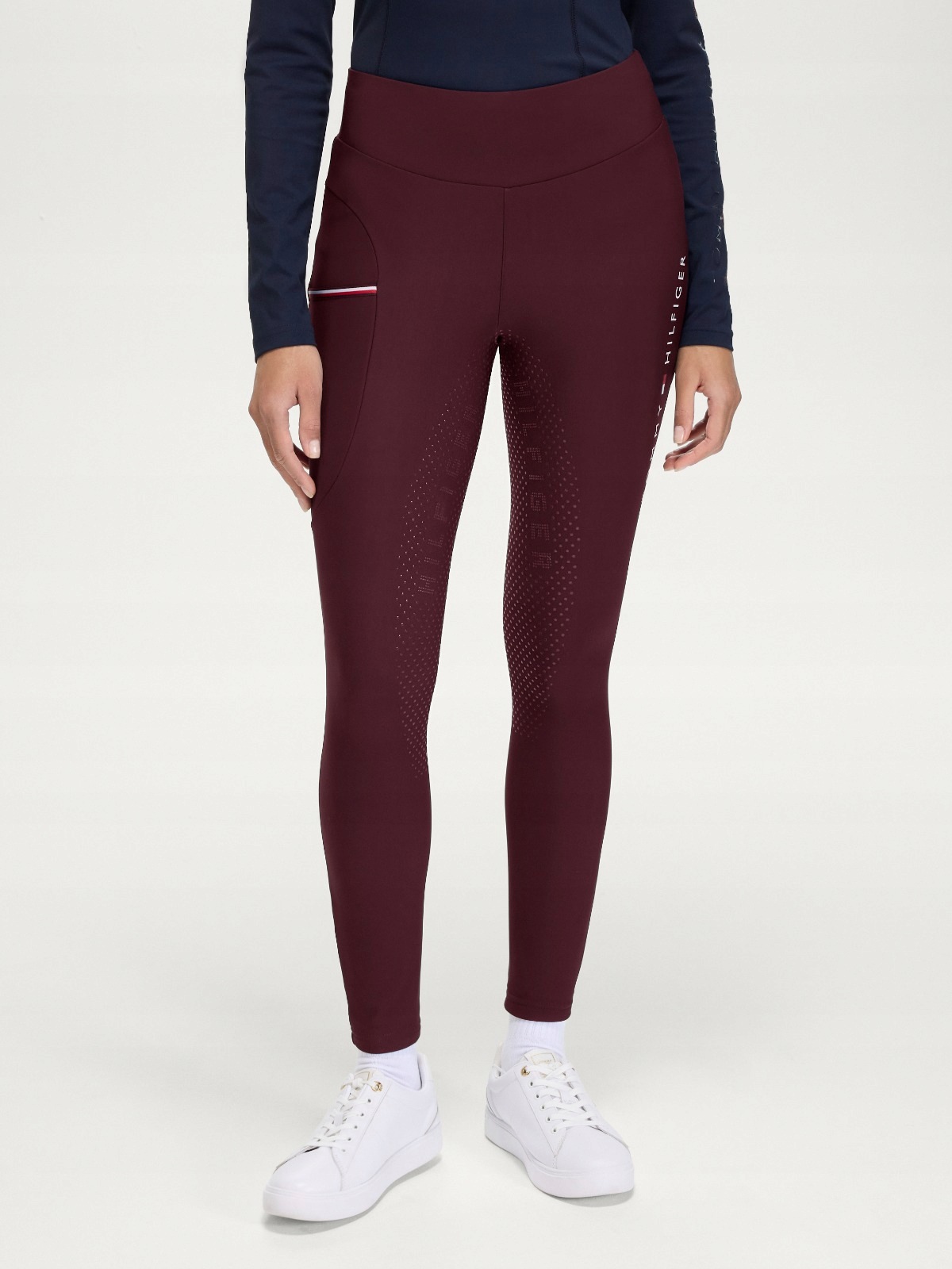 Tommy Hilfiger, Legginsy zimowe Elmira, Deep Burgundy M