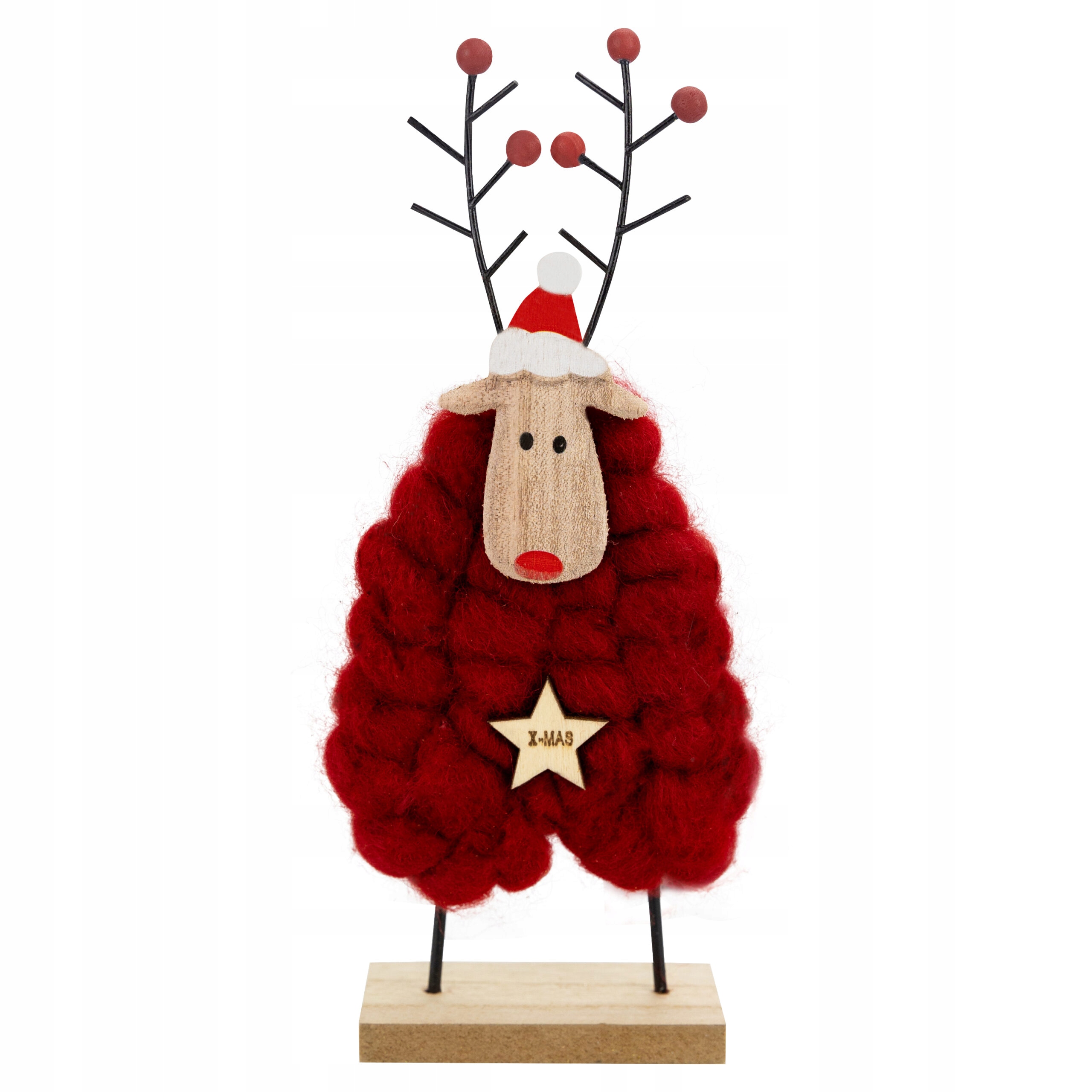 DEKORACJA RENIFER ROGI OZDOBA ŚWIĄTECZNA FIGURKA DREWNIANA BOŻE NARODZENIE Motyw renifer
