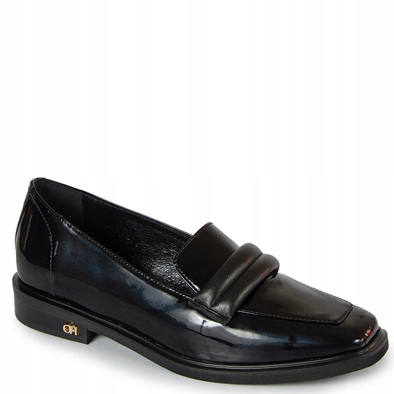 Chebello 2899 Černé Kožené Lakované Mokasíny 38