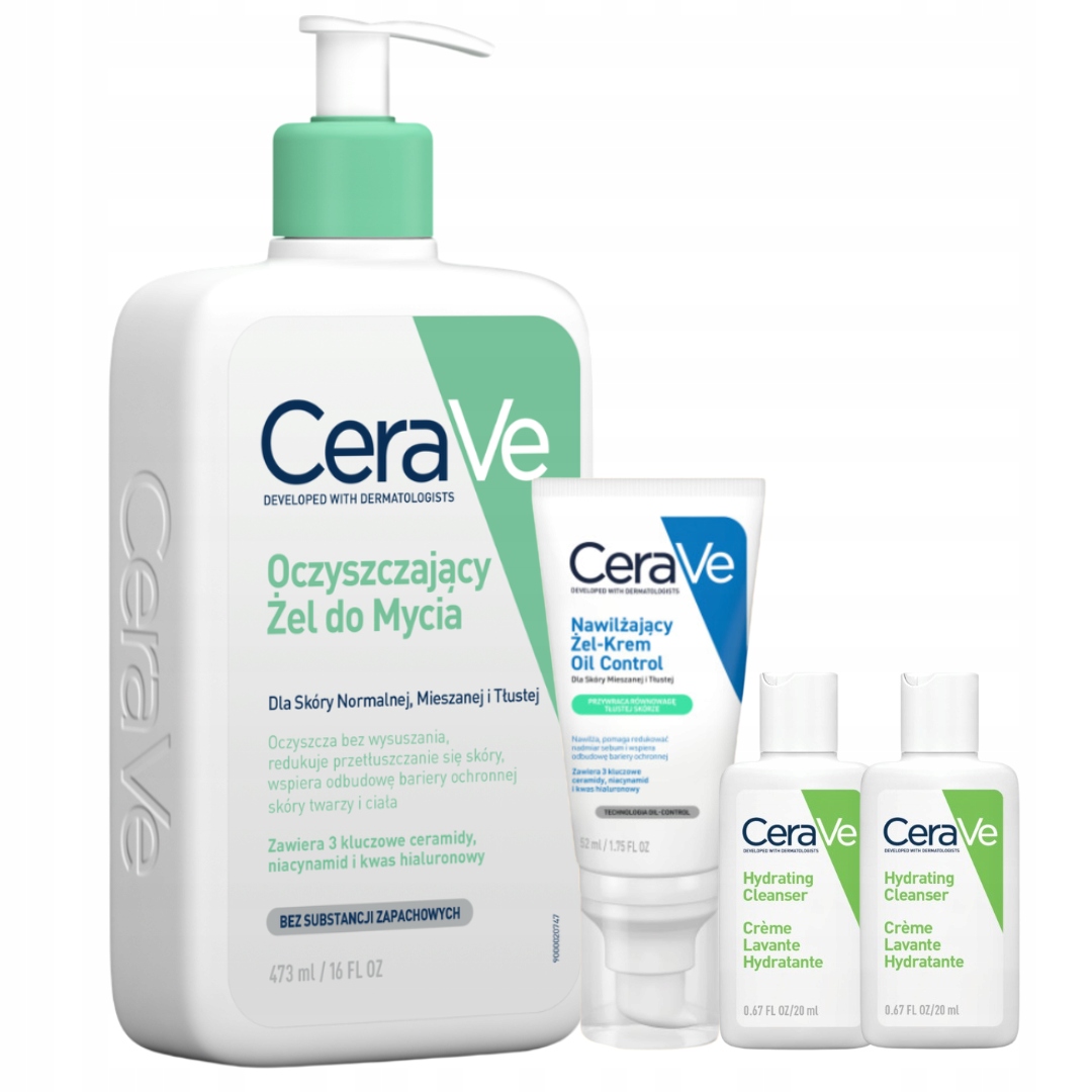 CeraVe Nawilżający Żel-Krem Oil Control Żel Oczyszczający do Mycia 473ml