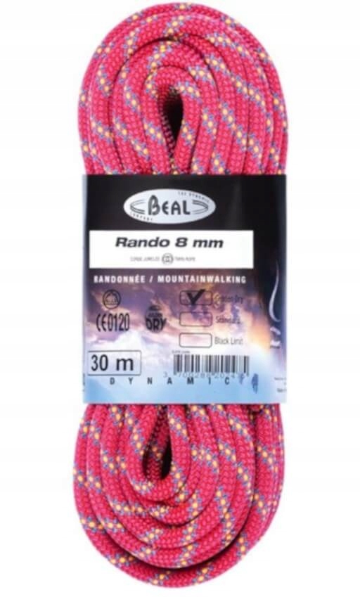 Dynamické turistické lano Rando 8 mm x 20 m Beal