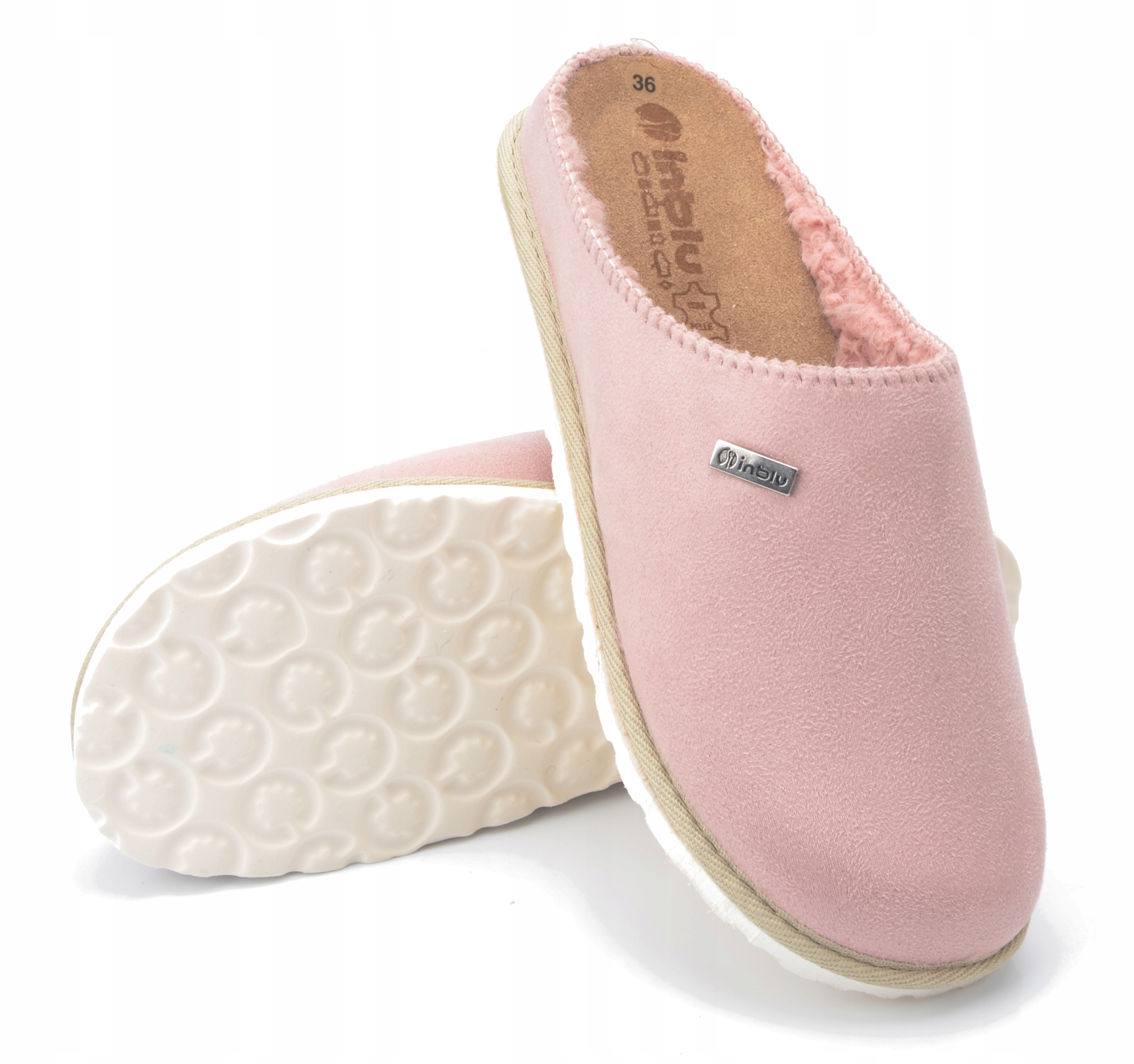 INBLU KAPCIE FUTRO KLAPKI DAMSKIE CS34 BAMBOSZE 37 Rozmiar 37