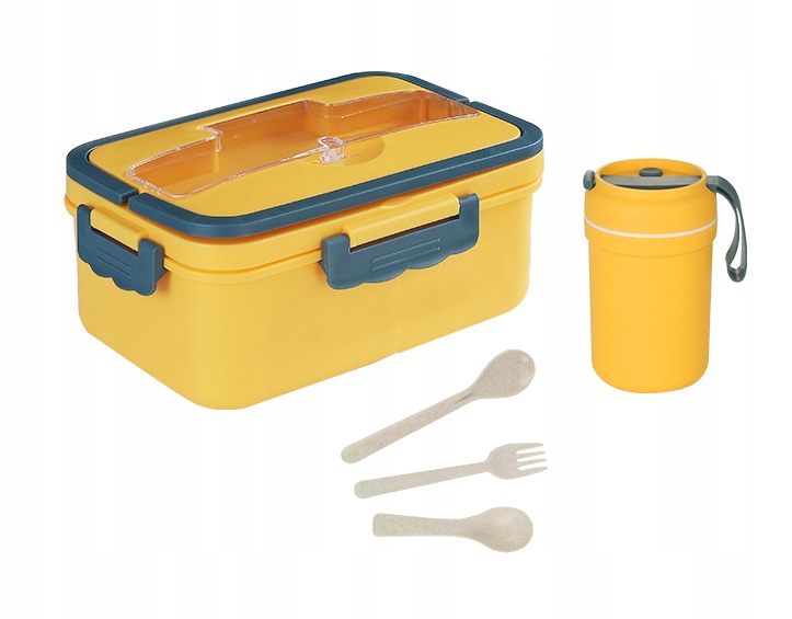 

Lunch Box Śniadaniowy Pojemnik 1500ml Kubek 300ml