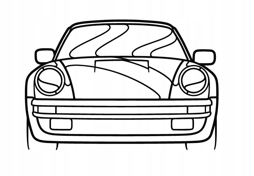 nástěnná dekorace Obrázek Porsche Taycan911 turbo model 930 Přední strana