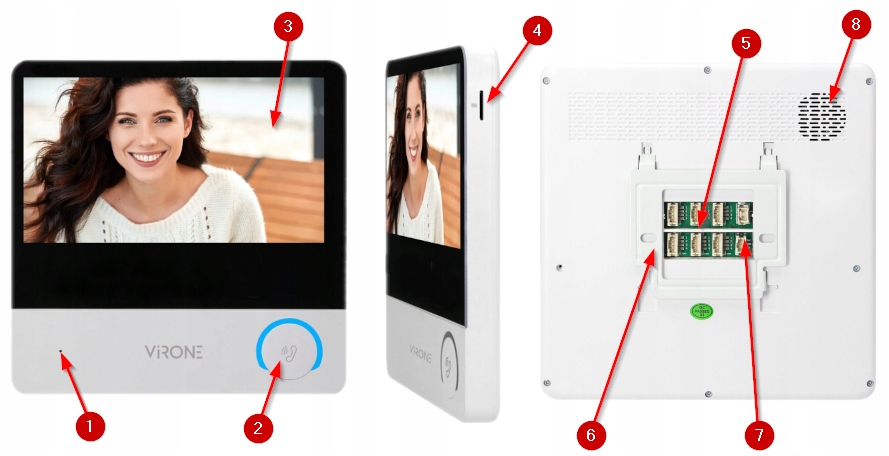 WIDEODOMOFON DWURODZINNY BRAMA FURTKA RFID WiFi BRELOKI APLIKACJA DOMOFON Kamera w panelu zewnętrznym Bez regulacji