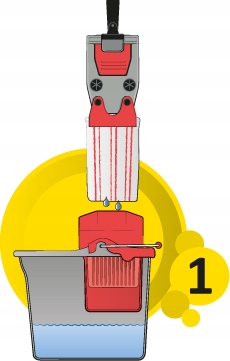 Mop Wiadro mikrofibry zestaw Sprintus Click'N'Press wyciskany z separatorem Rodzaj z wylewką