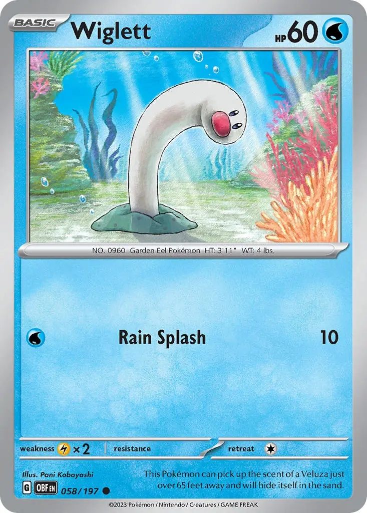Oryginalna Karta Pokemon Wiglett (obf 058)