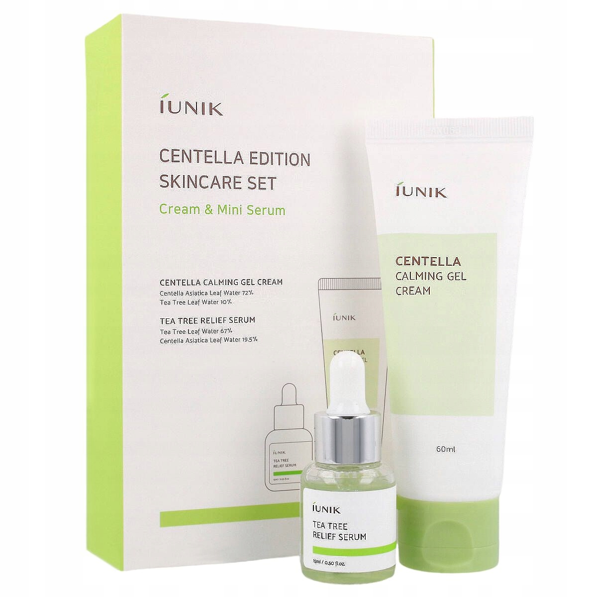 Iunik (Centella Gel Cream 60 ml Tea Tree Serum 15 ml) Sada