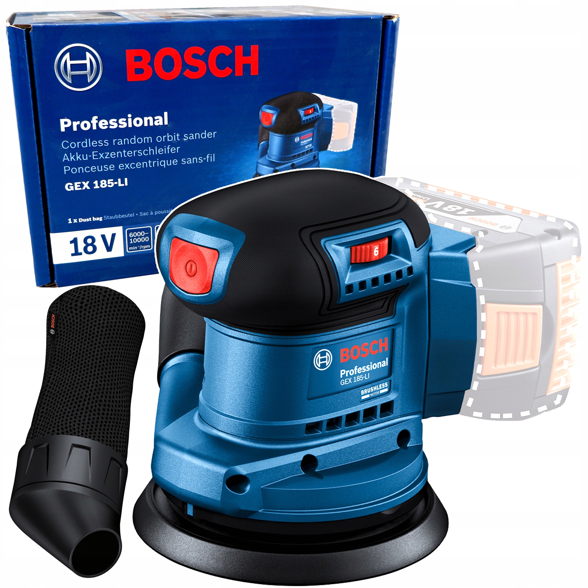 Szlifierka mimośrodowa Bosch Gex 185-LI 06013a5020 18V 125mm Body