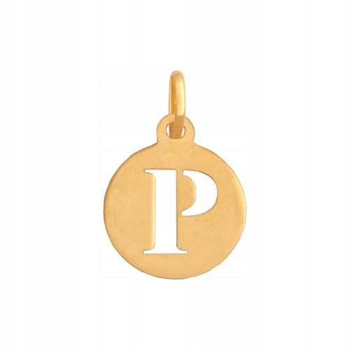 Zlatý přívěsek 585 písmenko vyřezané v kruhu 10 mm Plech 0,4 g
