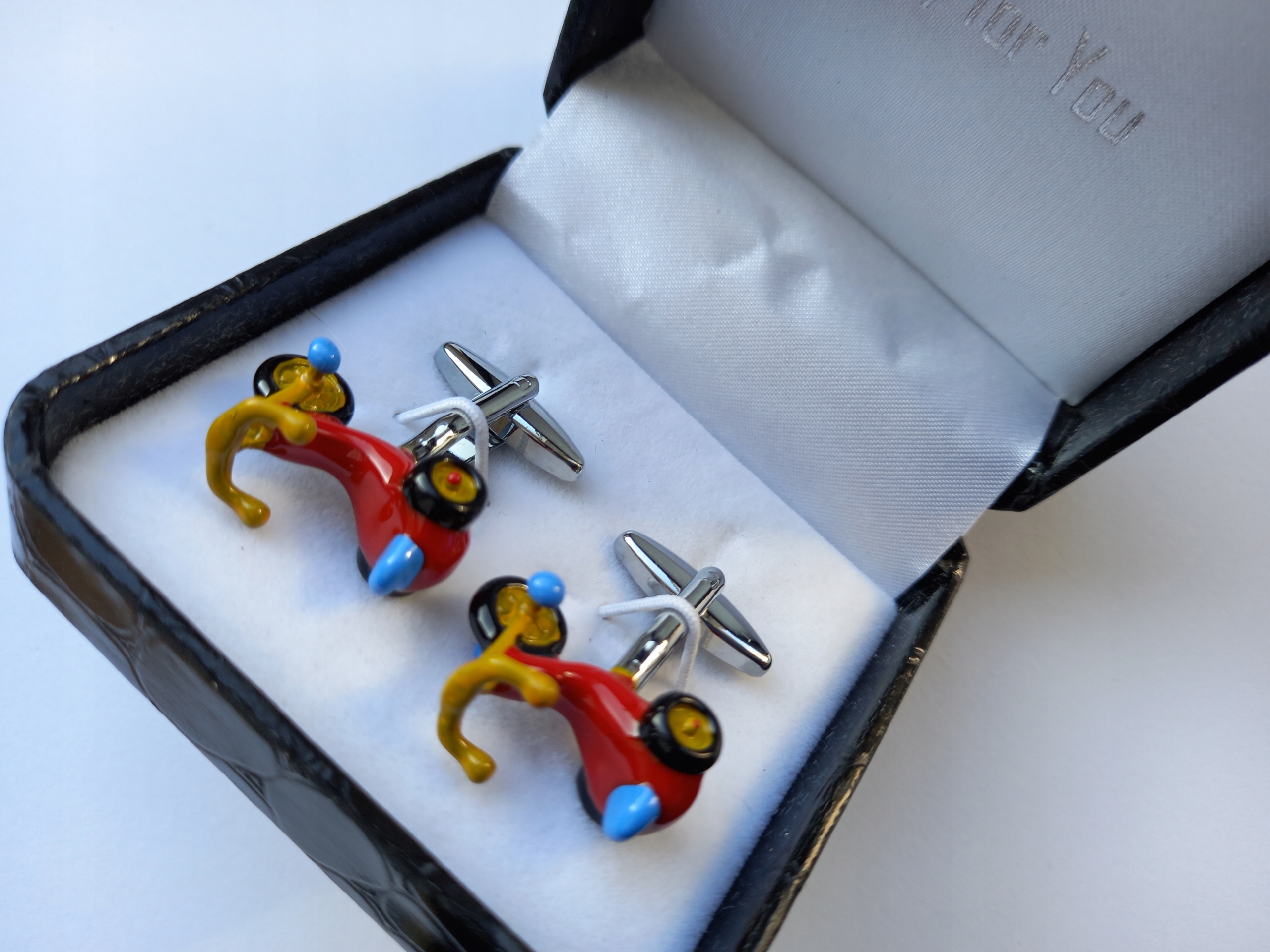 Manžetové knoflíčky Exc Tříkolka barevná Kolo pro chlapce V Pouzdru