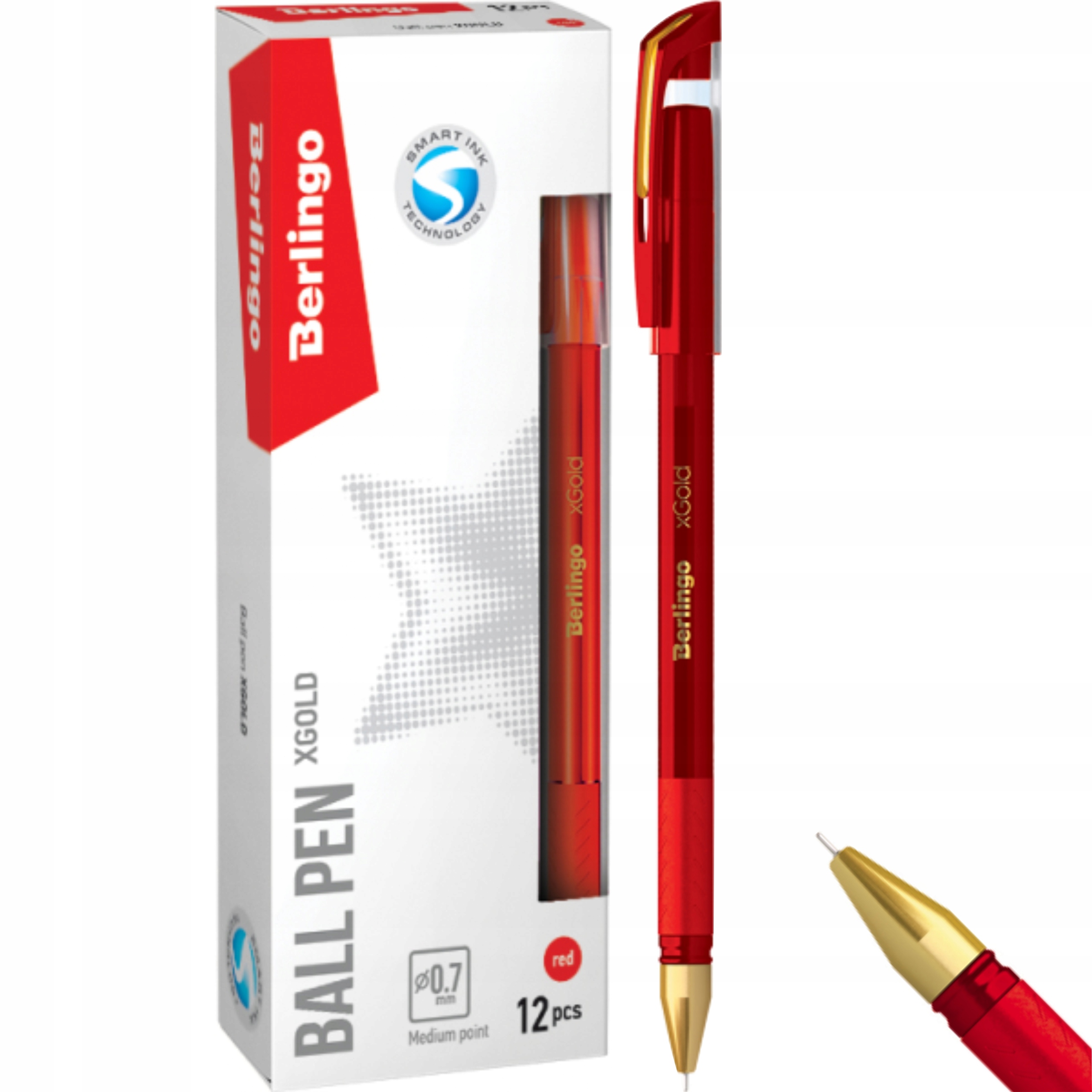 

Długopis kulkowy xGold 0.7mm czerwony 12 sztuk
