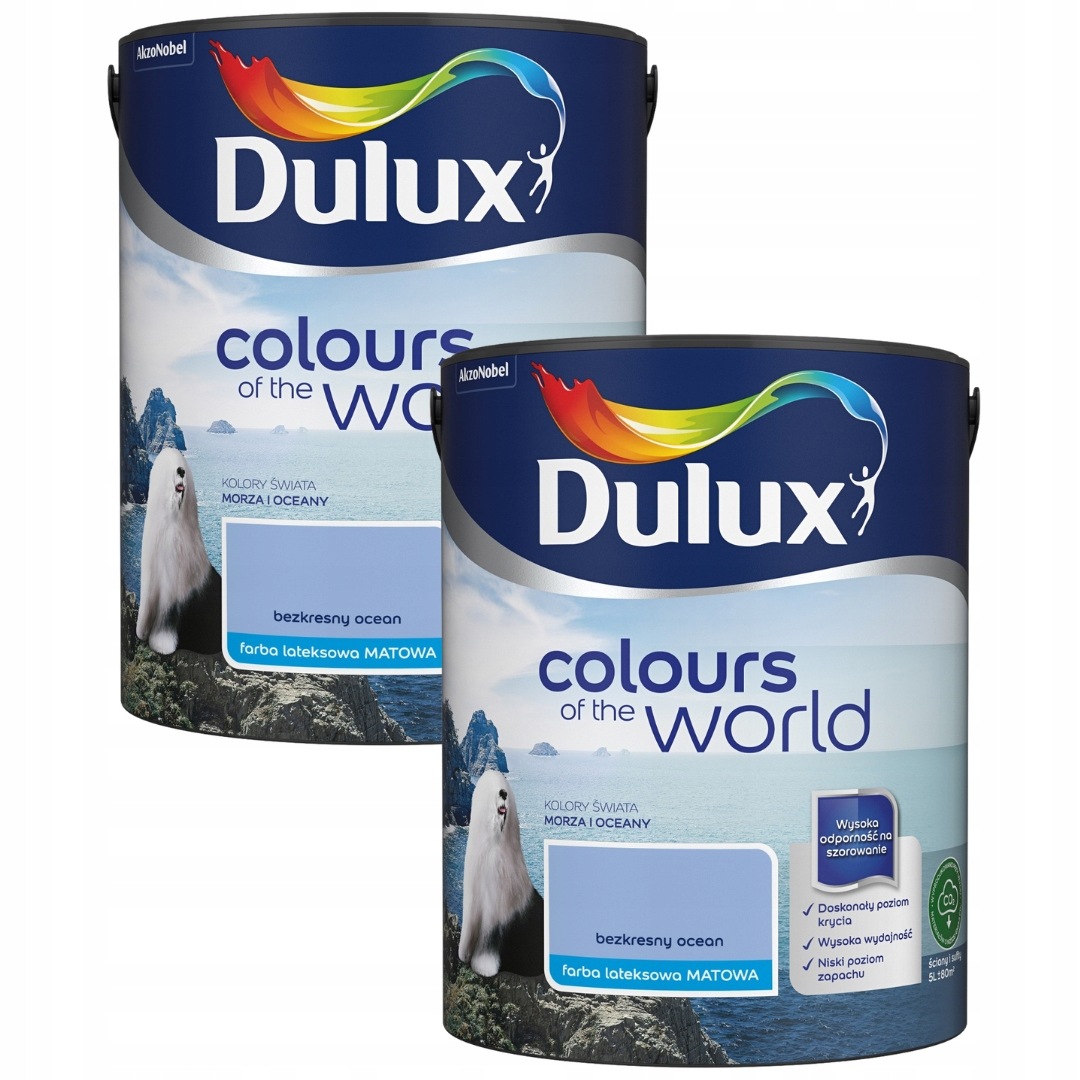 Set Dulux Barvy Světa 2x5L Barva Latexová Emulze Nekonečný Oceán 10L
