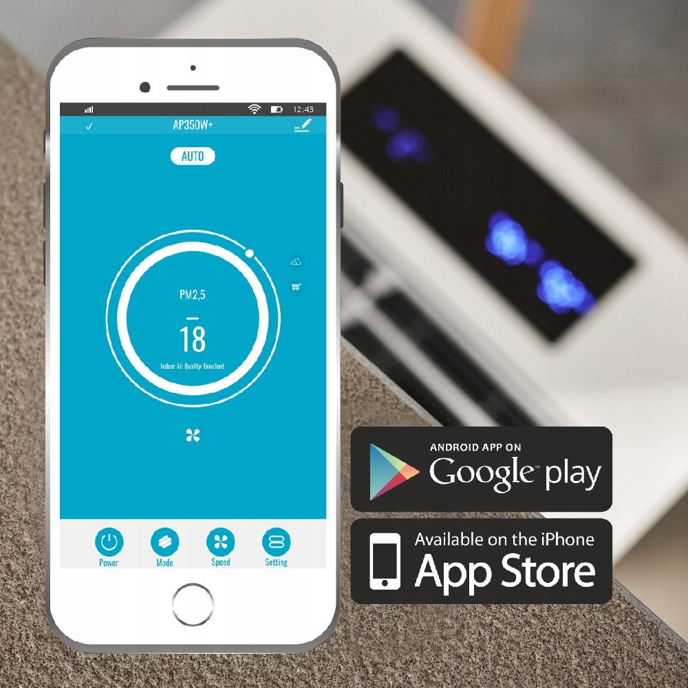 Oczyszczacz powietrza 8 etapów do 80m2 jonizator WiFi UV Warmtec AP350W+ Marka Warmtec