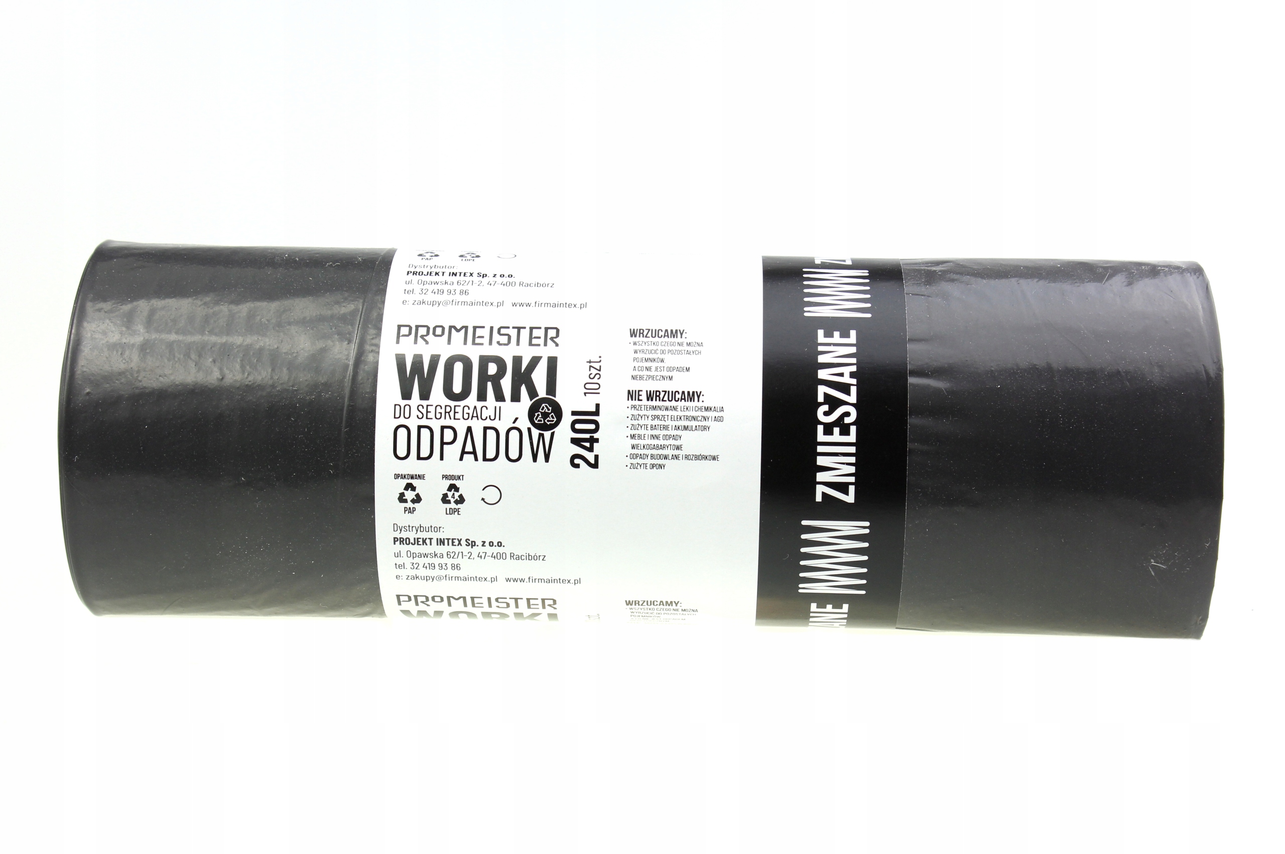 

Mocne worki śmieci odpad Zmieszane czarne 240L x10