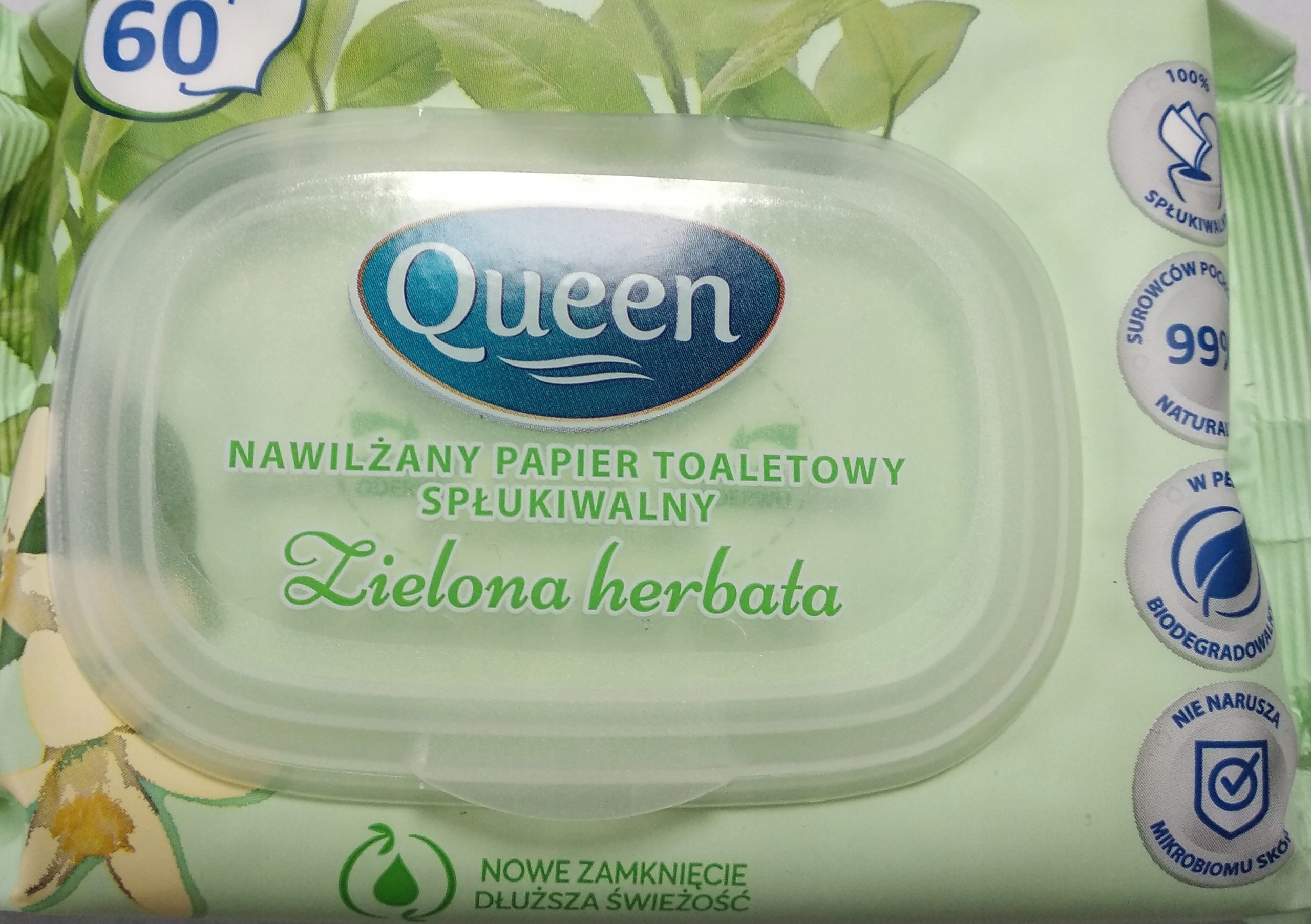 

Nawilżany papier toaletowy Queen 60 szt