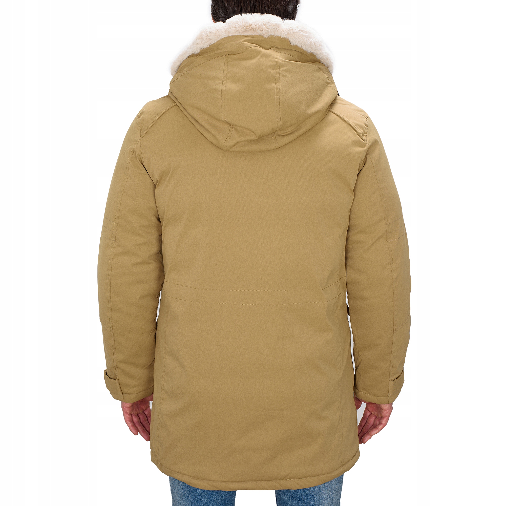 M120-62 r. L MĘSKA ZIMOWA KURTKA PIKOWANA PARKA FUTRO DŁUGA Rozmiar L