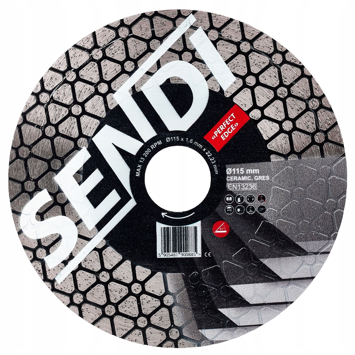 Tarcza Diamentowa do ukosowania cięcia 45 gresu Sendi Perfect Edge 115mm