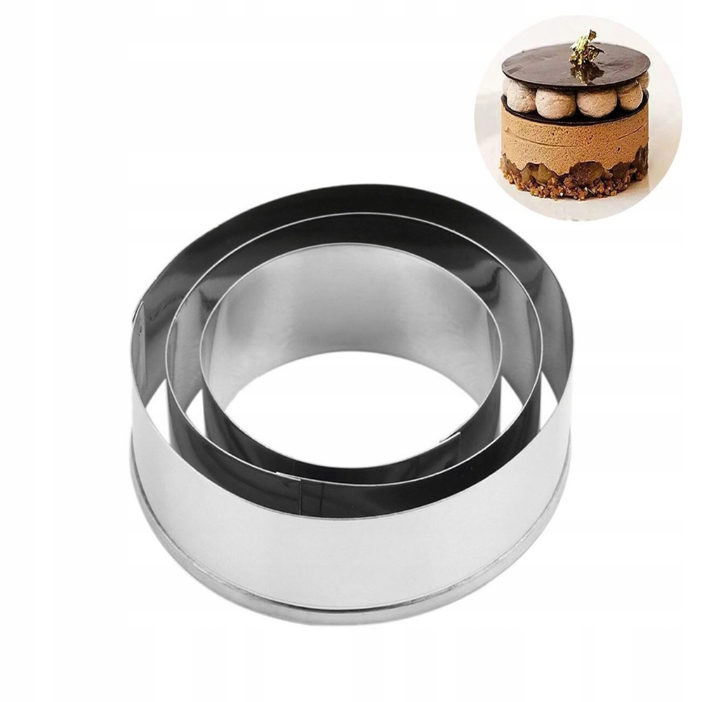 

3X rant do pieczenia deserów 6,8,10/H4,5cm Obręcz